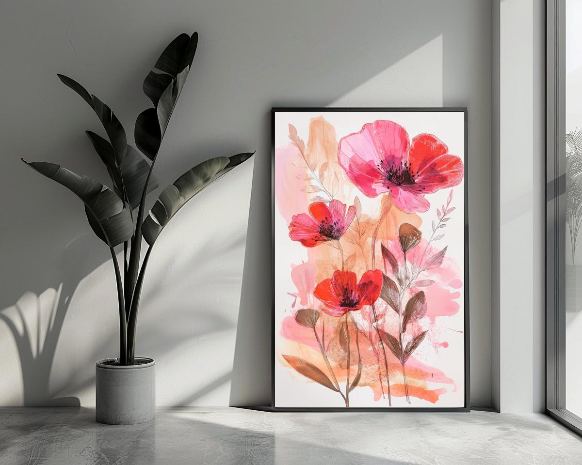 Poppy Flowers Aquarel poster van 25 Artstreet