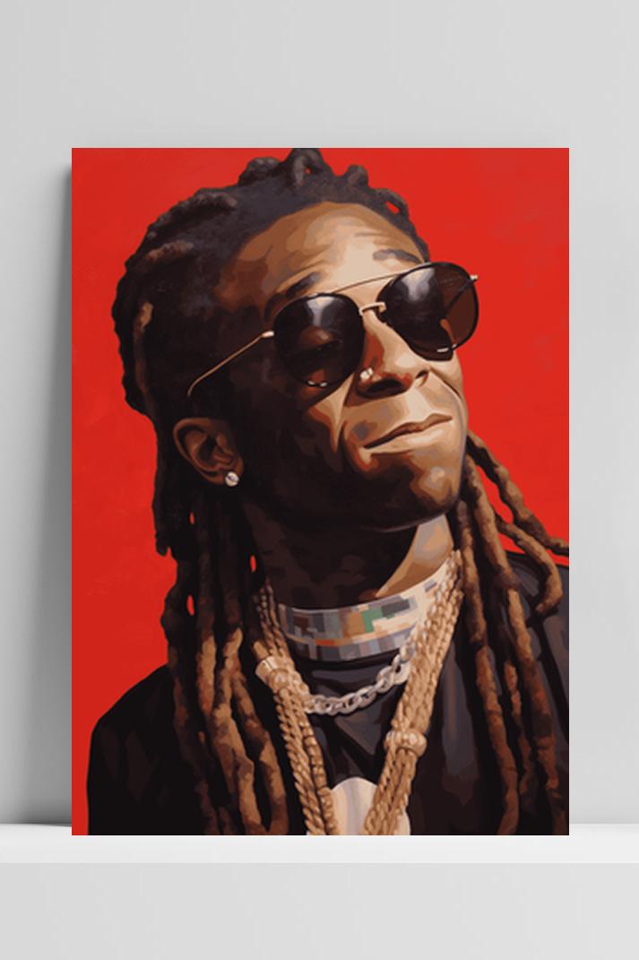 Lil Wayne op 3mm aluminium dibond