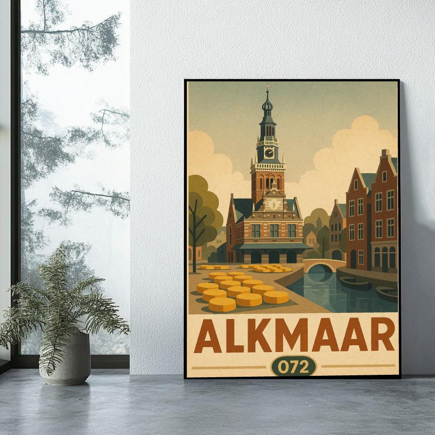 Alkmaar Netherlands Vintage Text poster sfeerbeeld 1