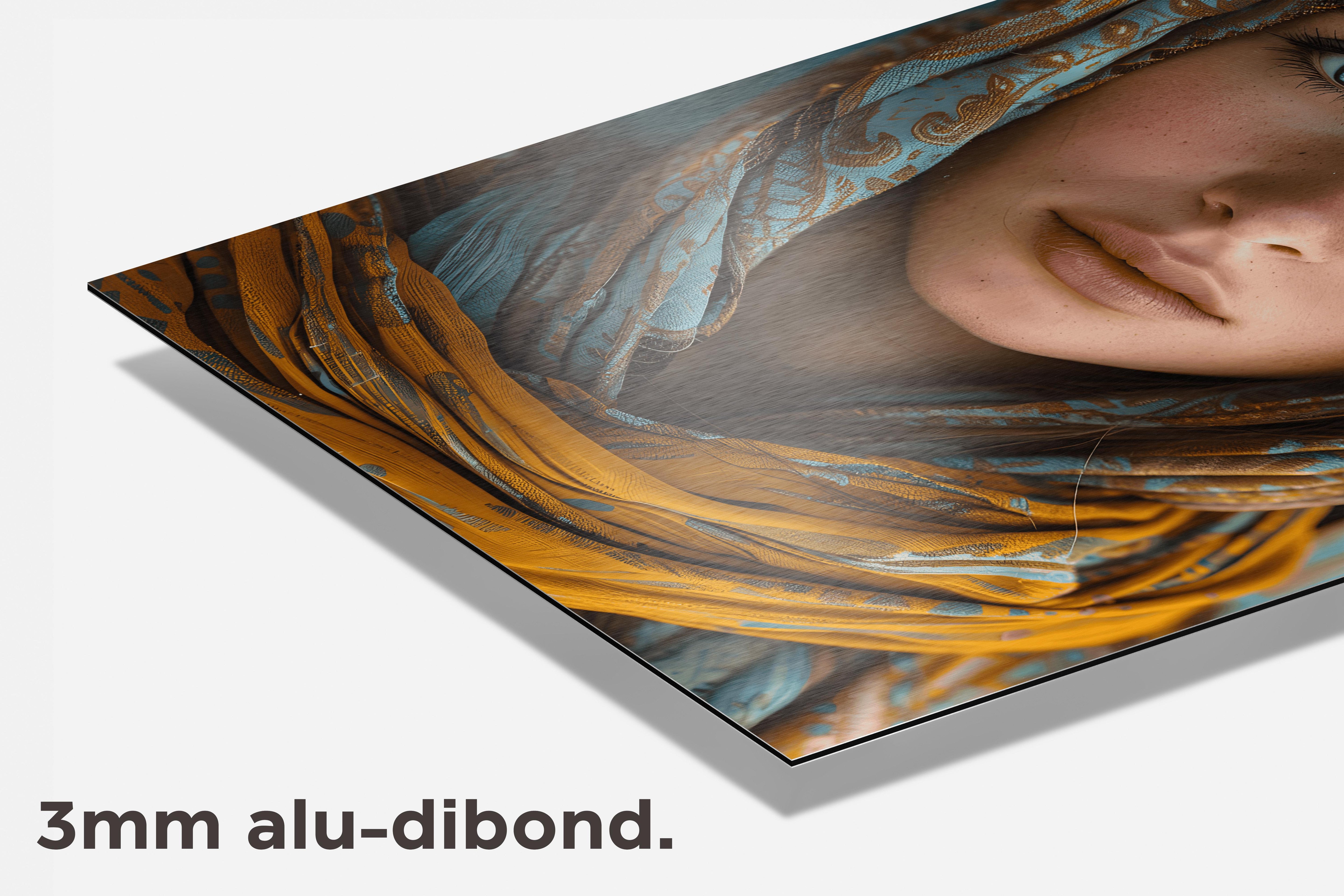 Vrouw Sjaal dibond detail