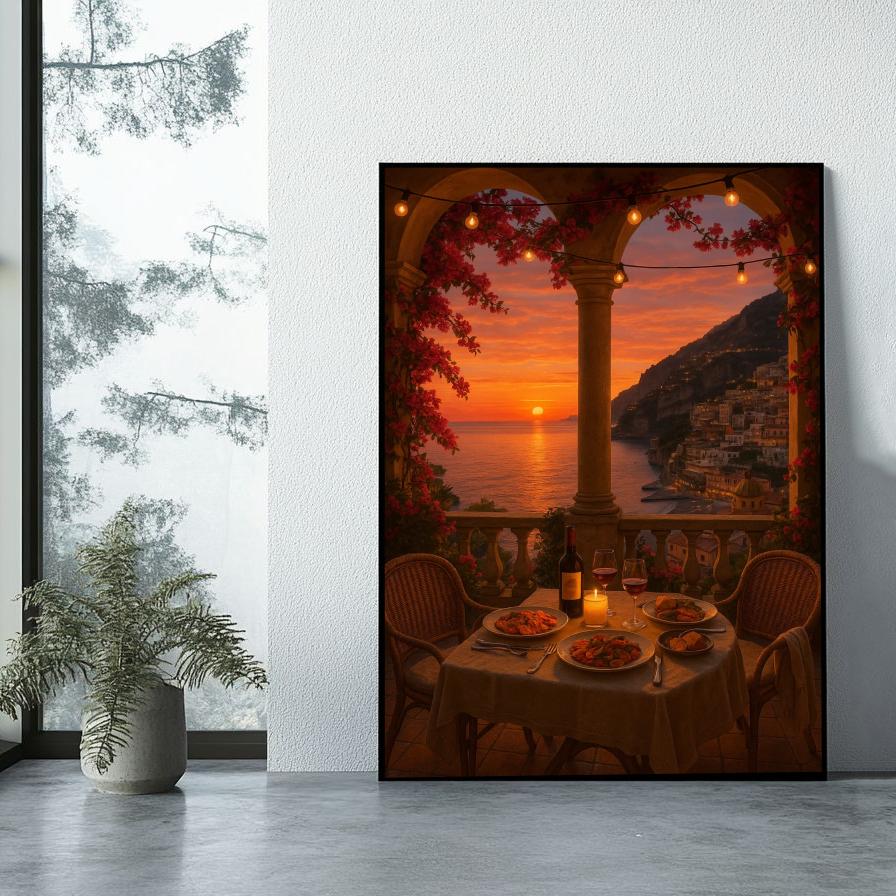 Dinner Date Amalfi Coast Italy poster sfeerbeeld 1