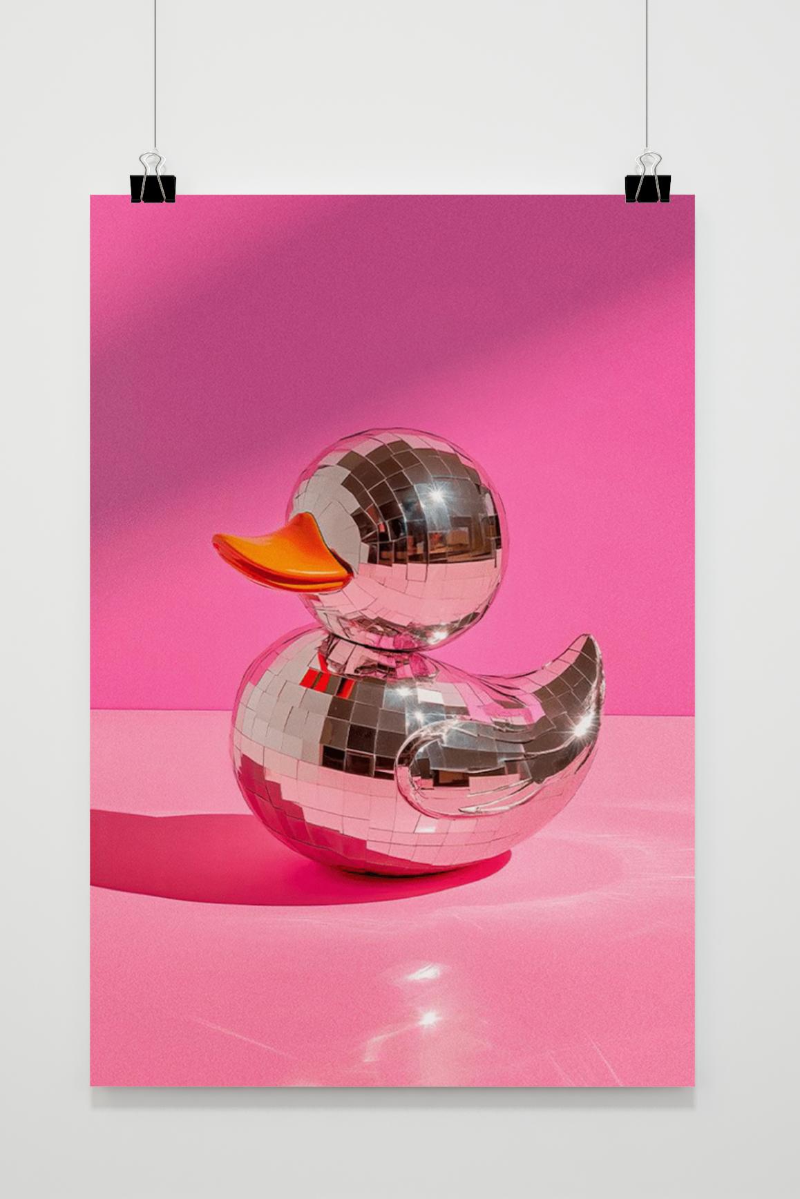 Affiche Duck Disco ball de 25 Artstreet