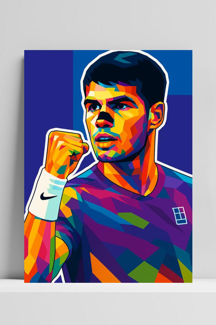 Carlos Alcaraz op 3mm aluminium dibond