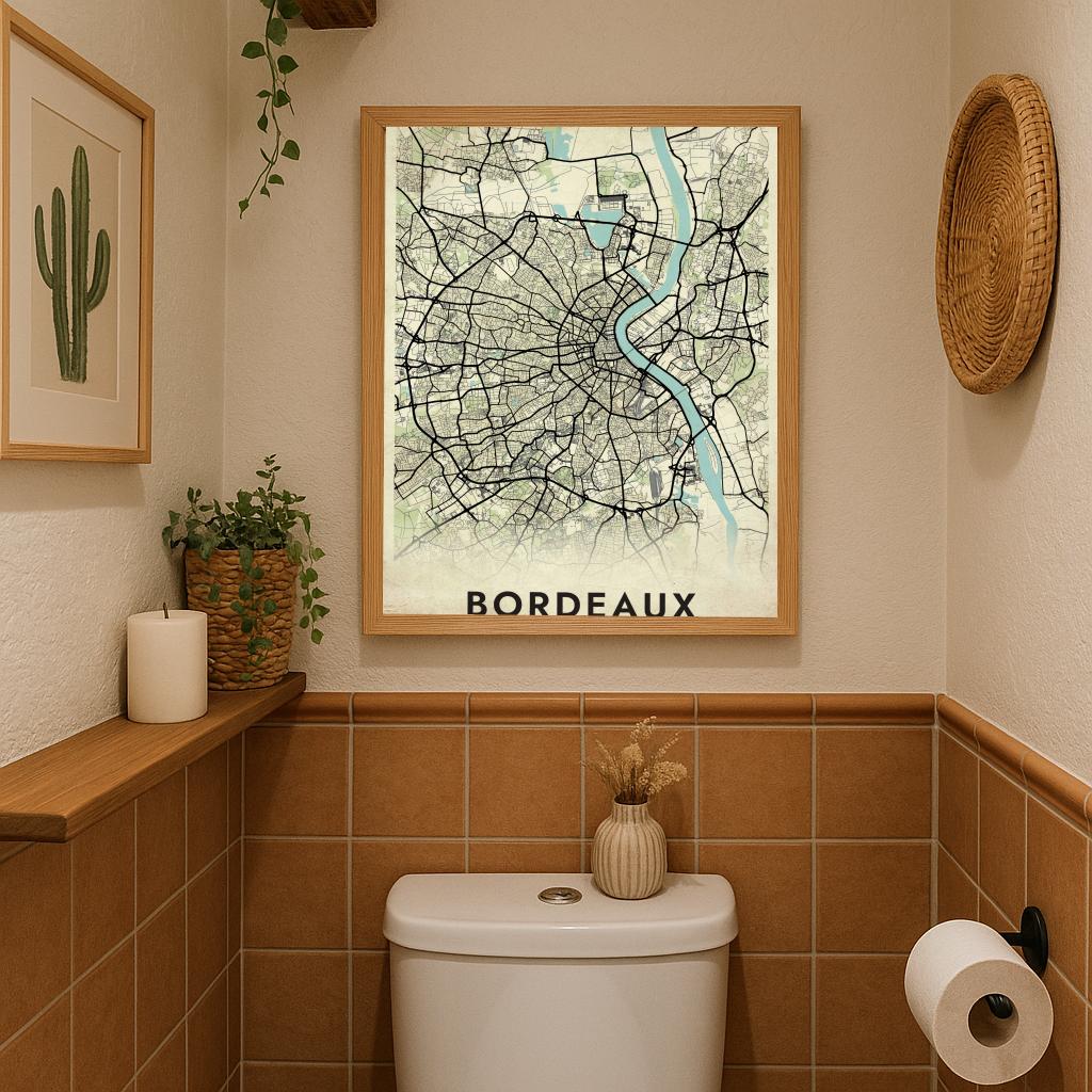 Bordeaux Map France Vintage poster sfeerbeeld 3
