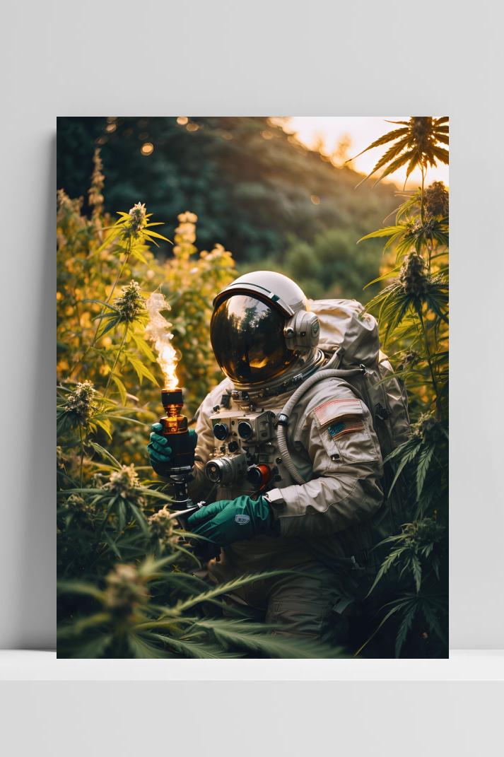 Astronaut Wiet op 3mm aluminium dibond