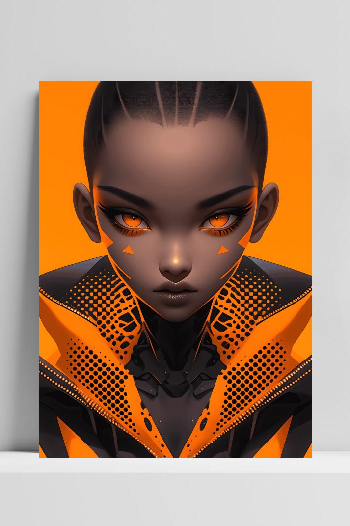 Oranje Ogen op 3mm aluminium dibond