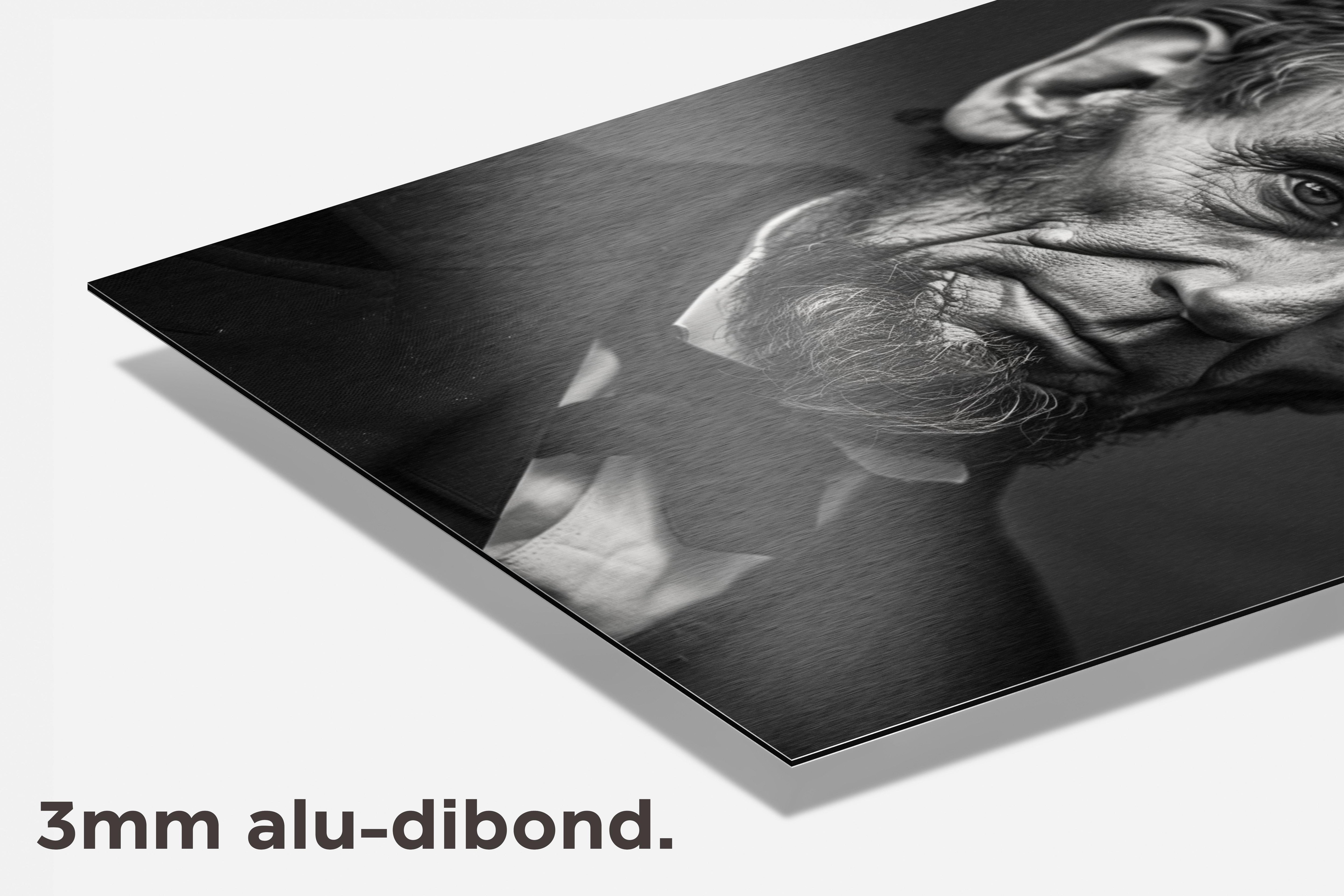 Abraham Lincoln Zwart Wit dibond detail