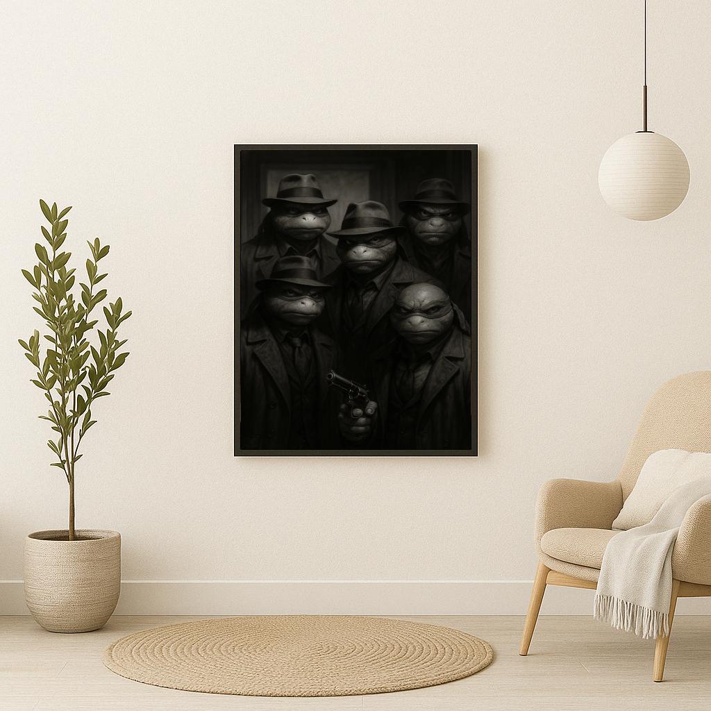 Ninja Turtles Gangster B&W poster sfeerbeeld 2