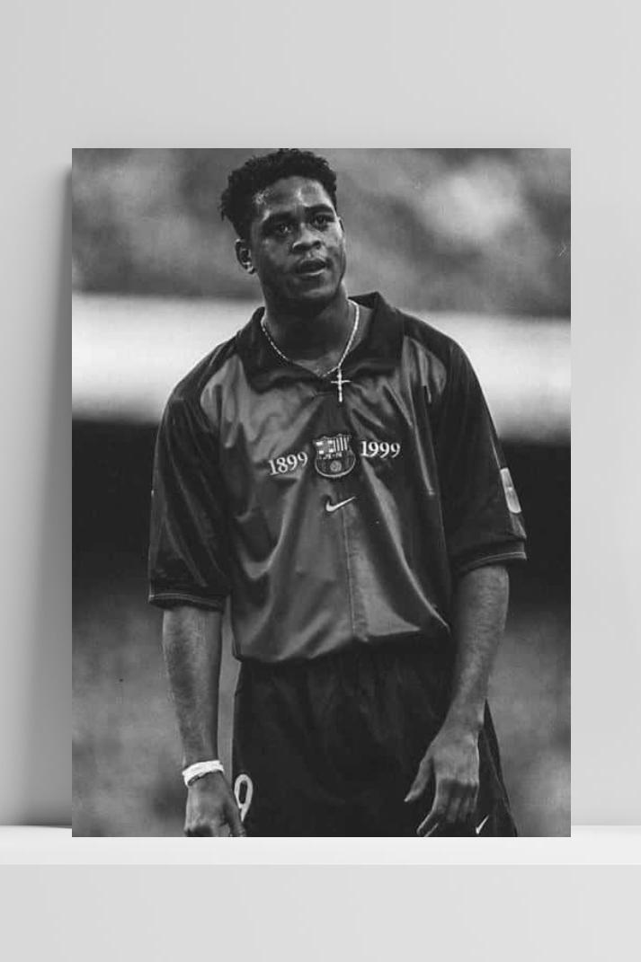 Patrick Kluivert B&W op 3mm aluminium dibond