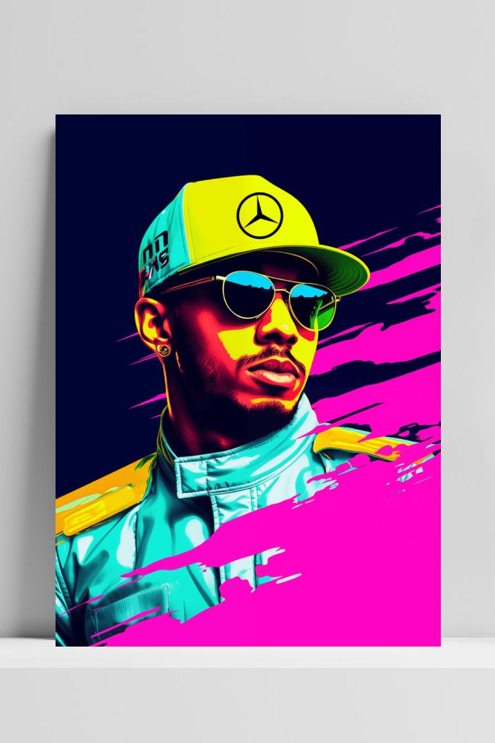 Lewis Hamilton op 3mm aluminium dibond