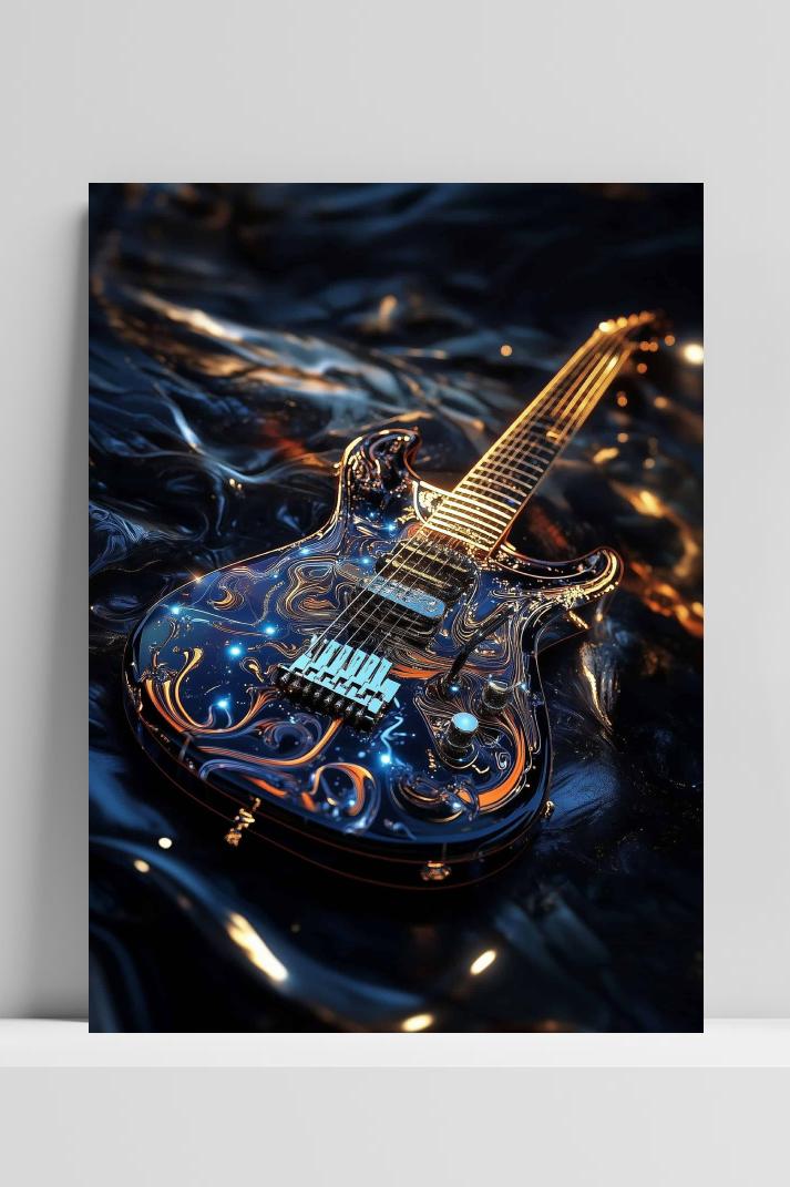 Elektrische Gitaar op 3mm aluminium dibond