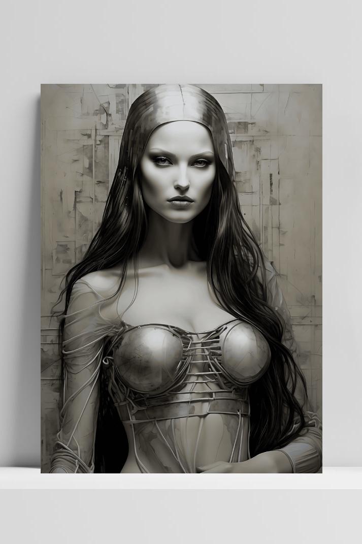 Metaal Vrouw op 3mm aluminium dibond