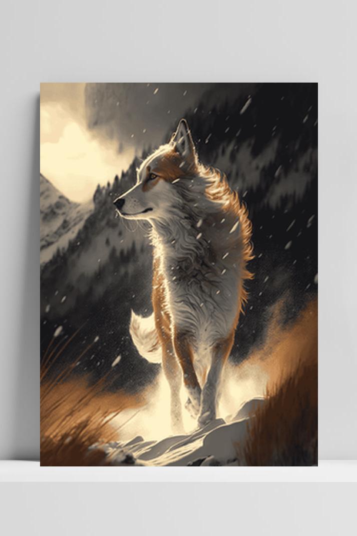 Vos Dieren op 3mm aluminium dibond
