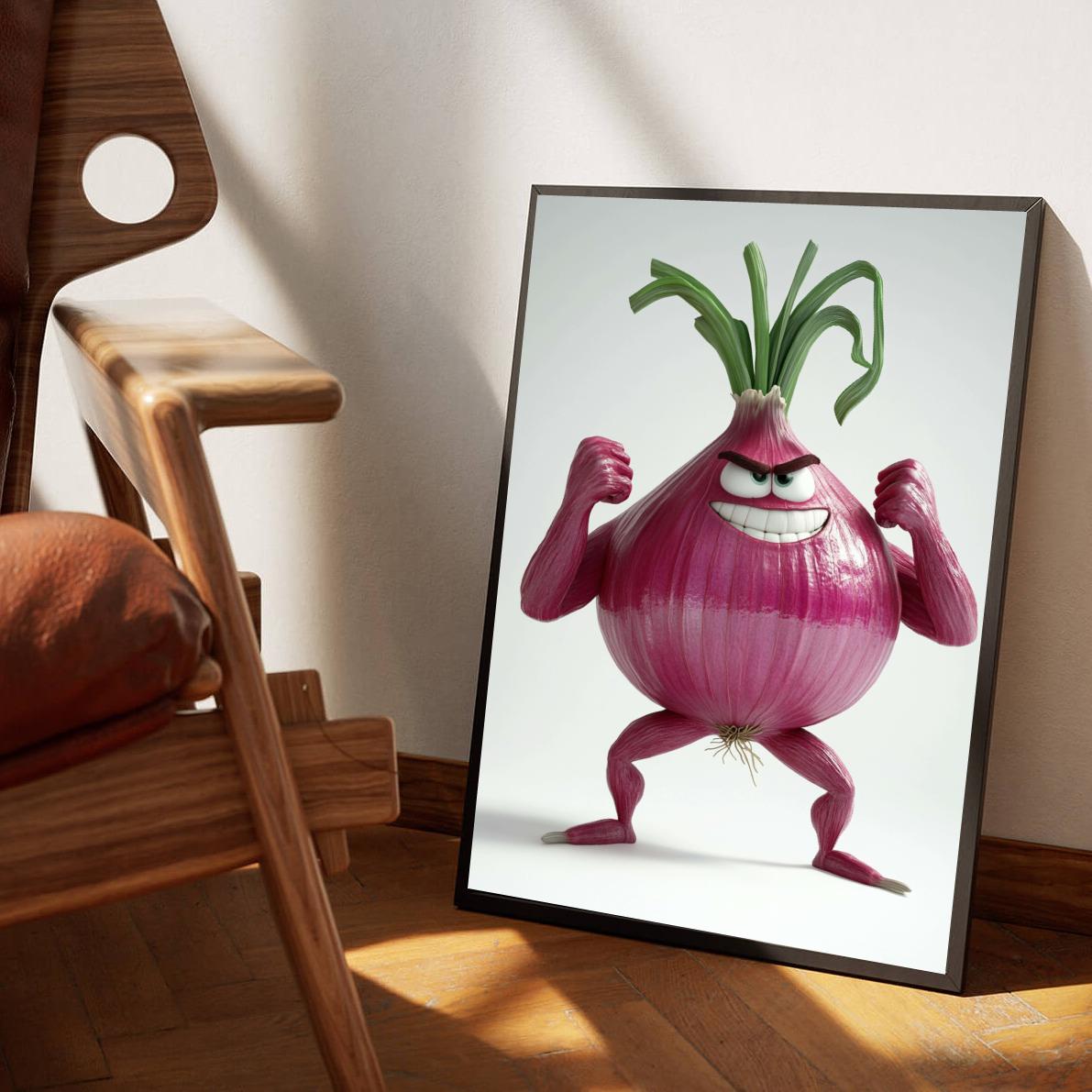 Onion Fighter dans un intérieur