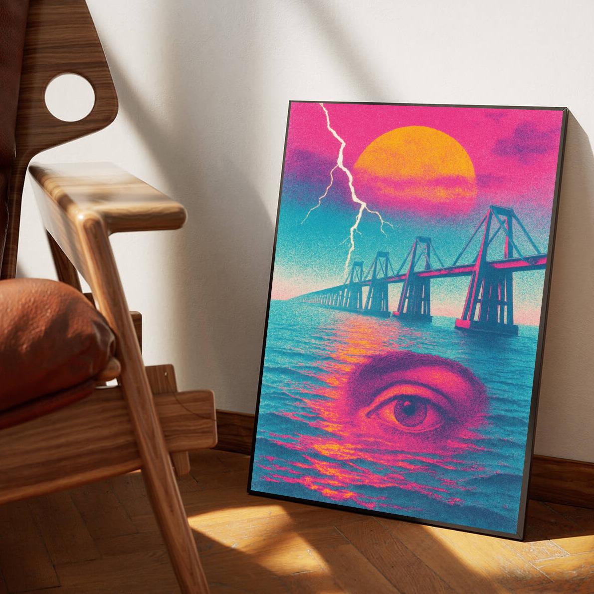 Eye Bridge Surreal Retro poster sfeerbeeld 1
