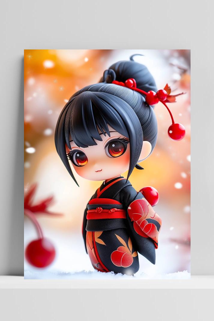 Chibi Japans op 3mm aluminium dibond