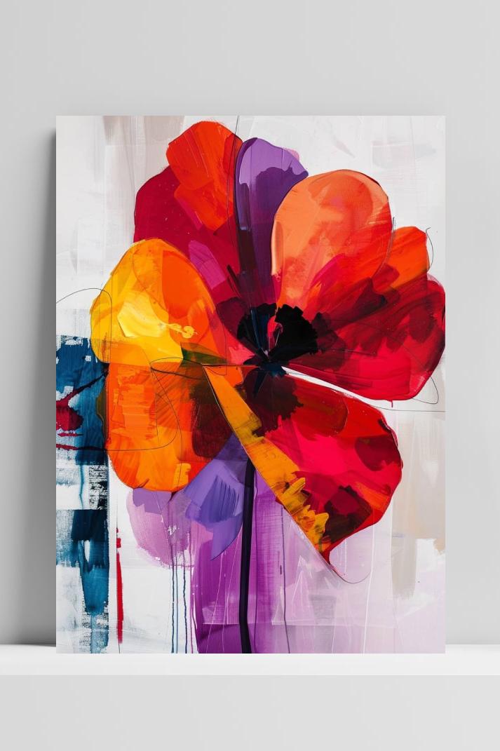 Bloemenkunst op 3mm aluminium dibond