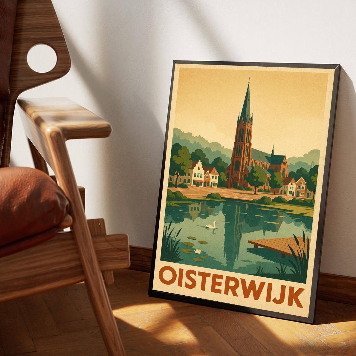 Oisterwijk Text Vintage poster sfeerbeeld 3