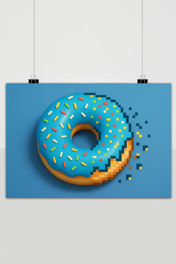 Donut Pixel Poster