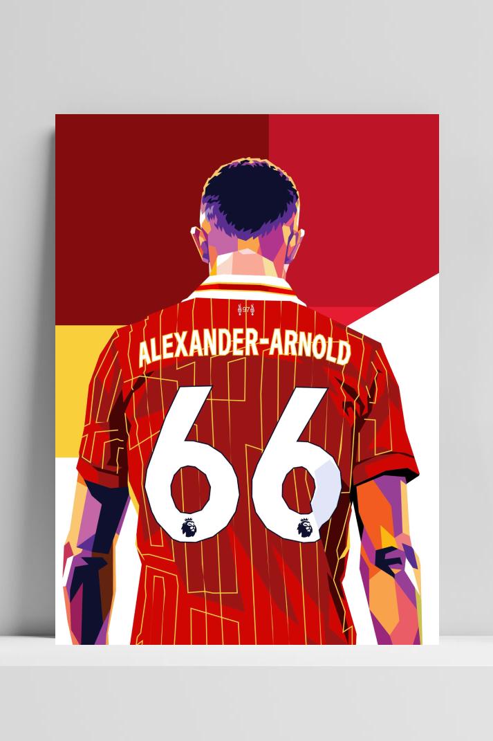 Trent Alexander-Arnold Pop Art op 3mm aluminium dibond