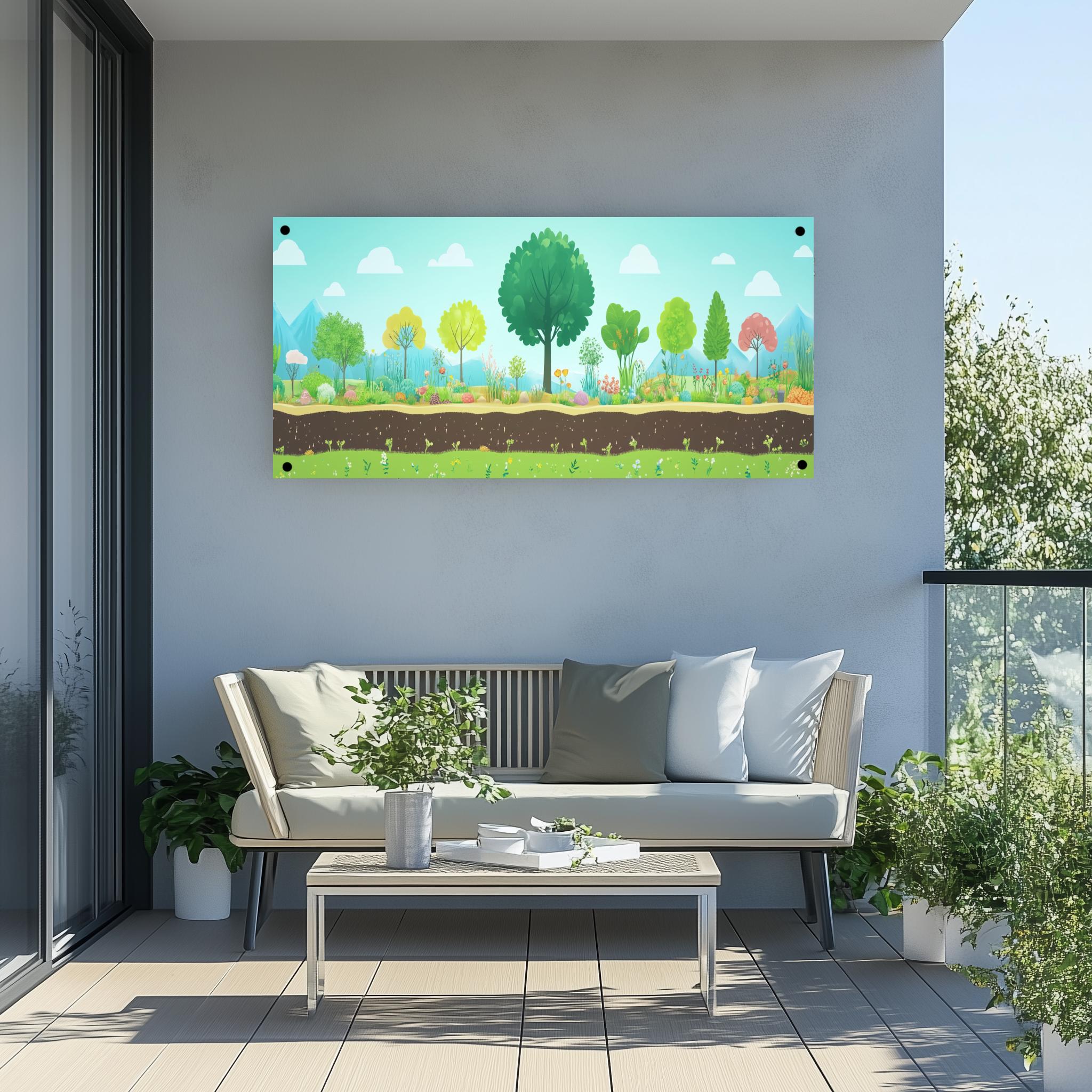 Tuinposter Natuur Cartoon sfeerbeeld 4