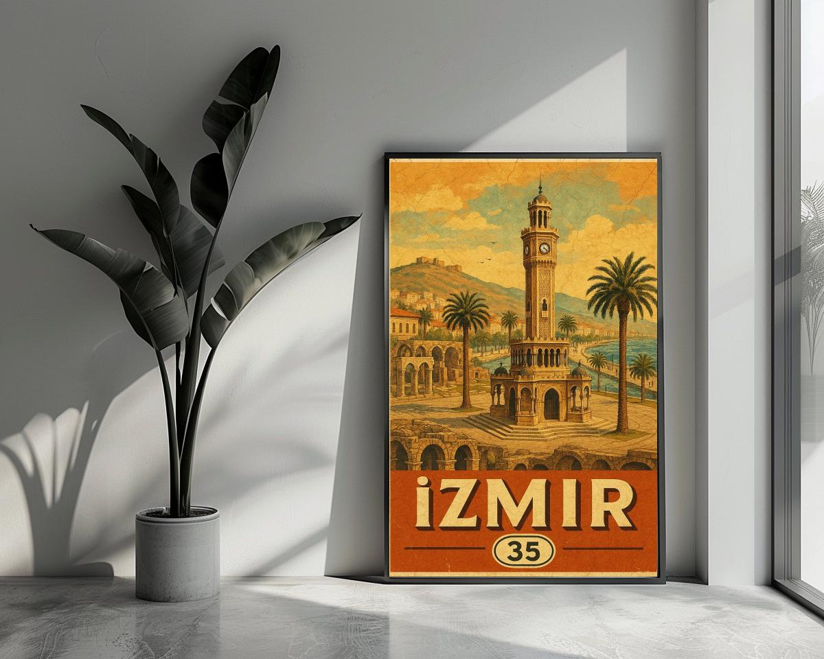 Izmir Turkey Vintage Text poster van 25 Artstreet