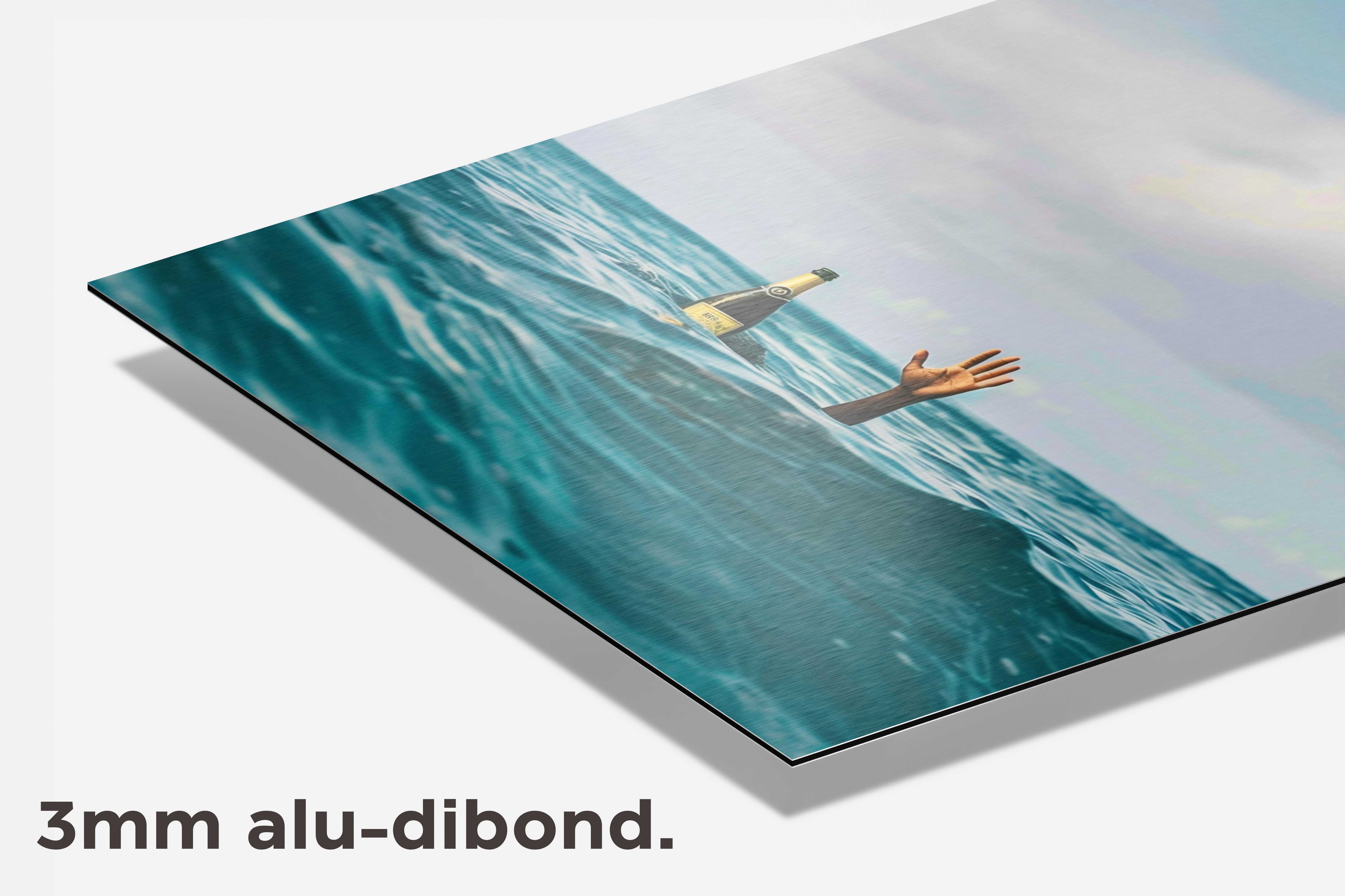 Champagne Oceaan dibond detail