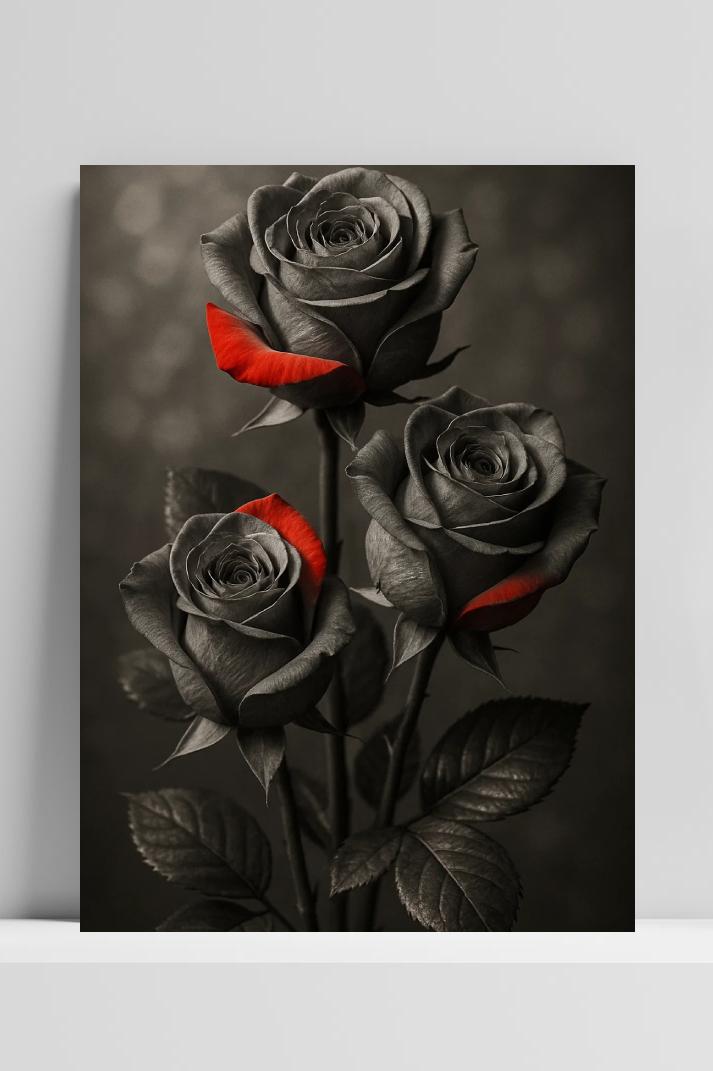 Roses op 3mm aluminium dibond
