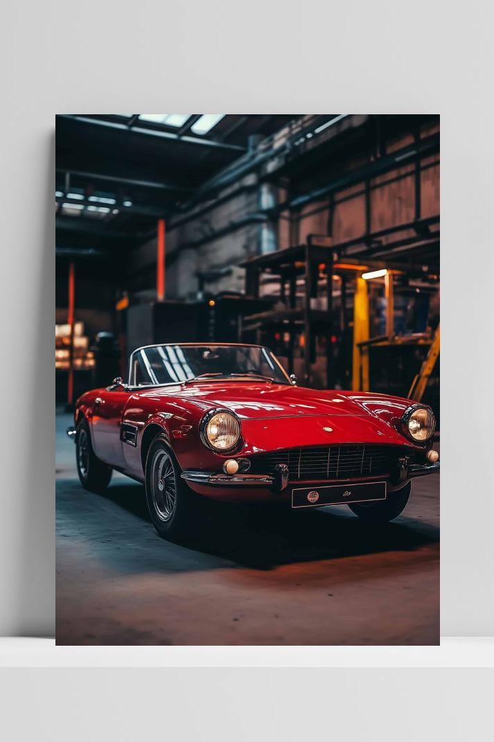 Auto Garage op 3mm aluminium dibond