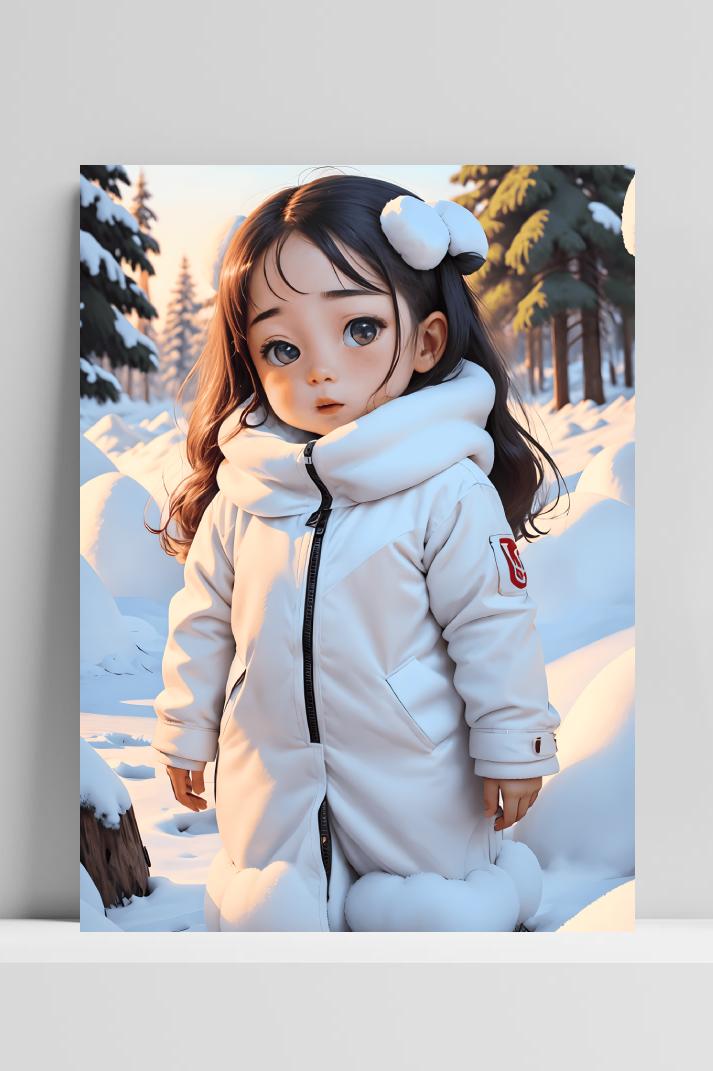 Kind Sneeuw op 3mm aluminium dibond