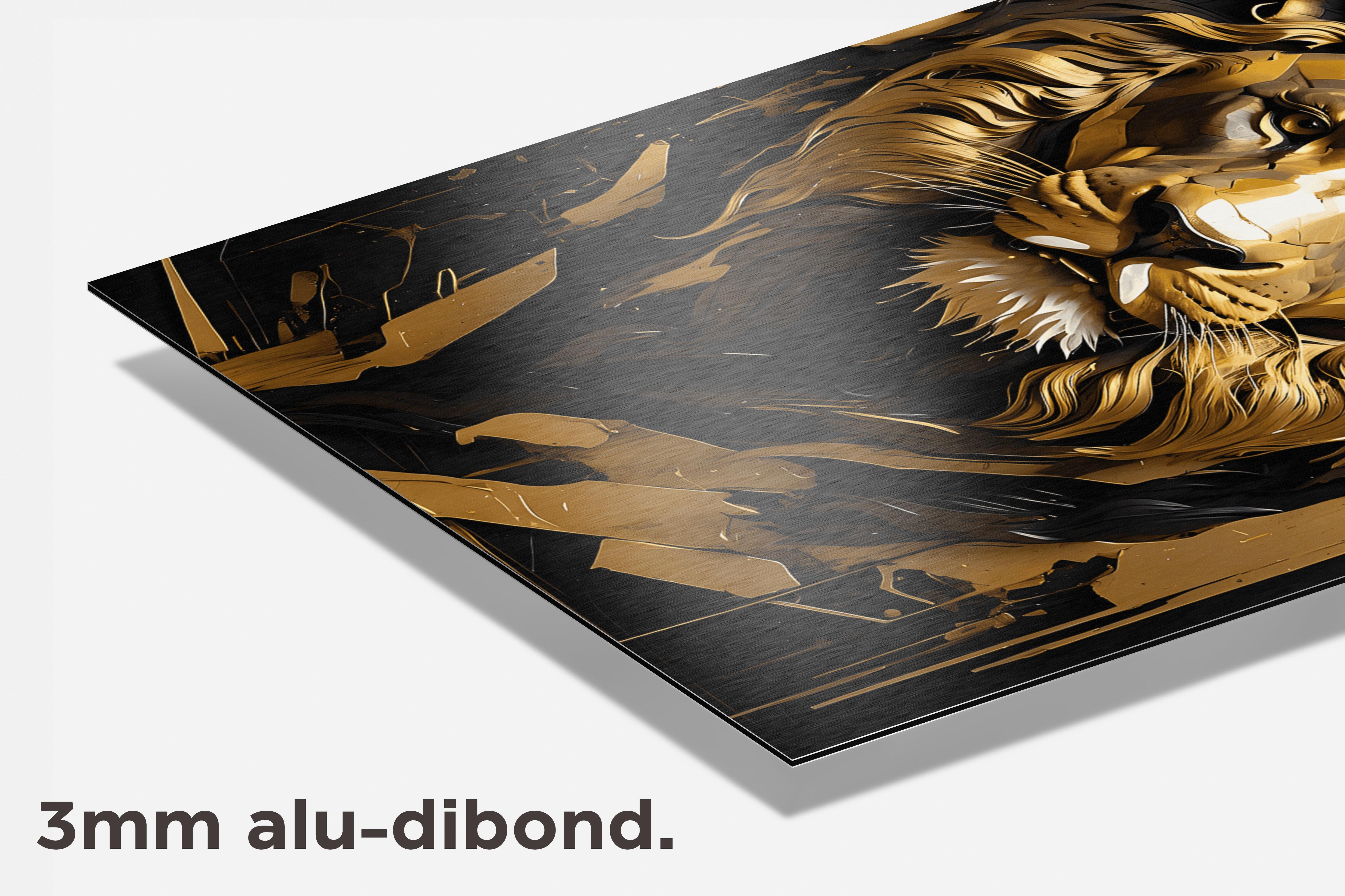 Leeuw Goud dibond detail