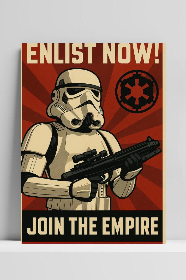 Star Wars Stormtrooper Enlist Now Text op 3mm aluminium dibond