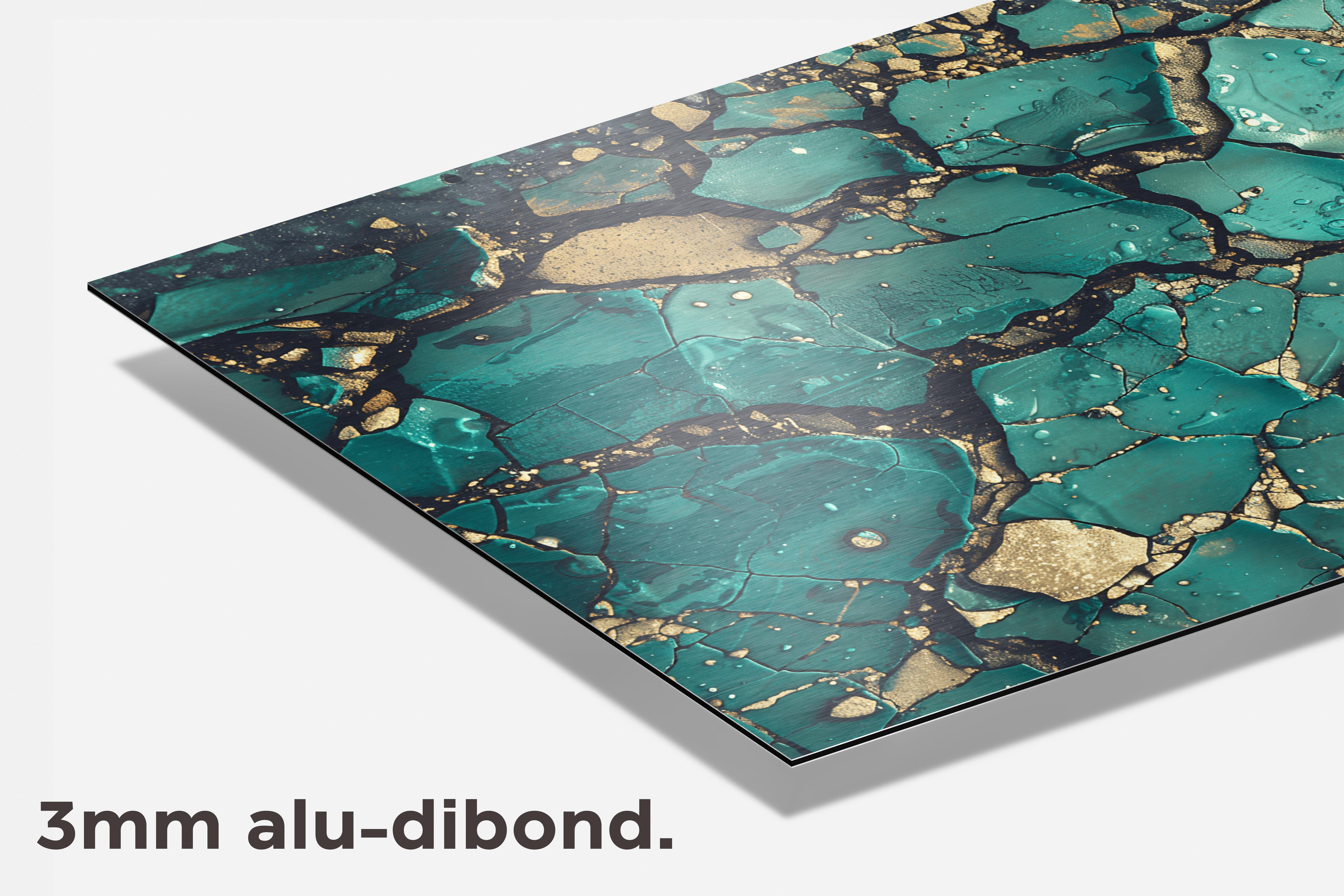 Gebarsten Smaragd dibond detail
