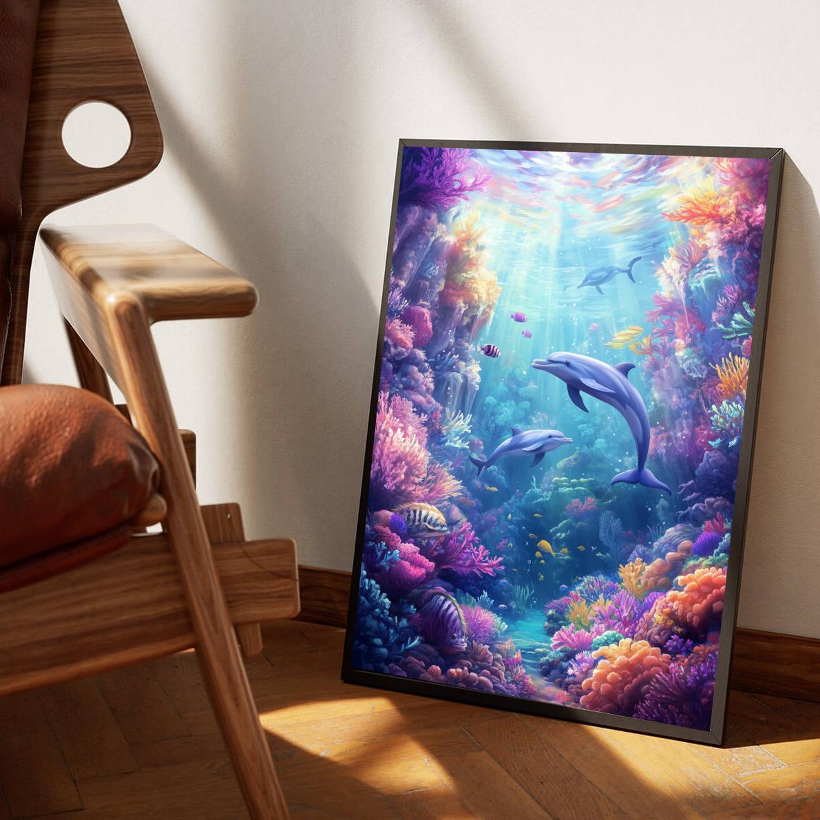 Dolphins Corals poster van 25 Artstreet