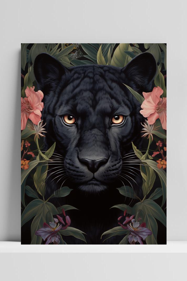 Zwarte Panter op 3mm aluminium dibond