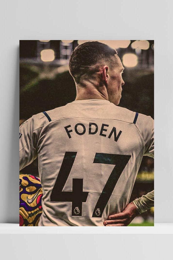 Phil Foden op 3mm aluminium dibond