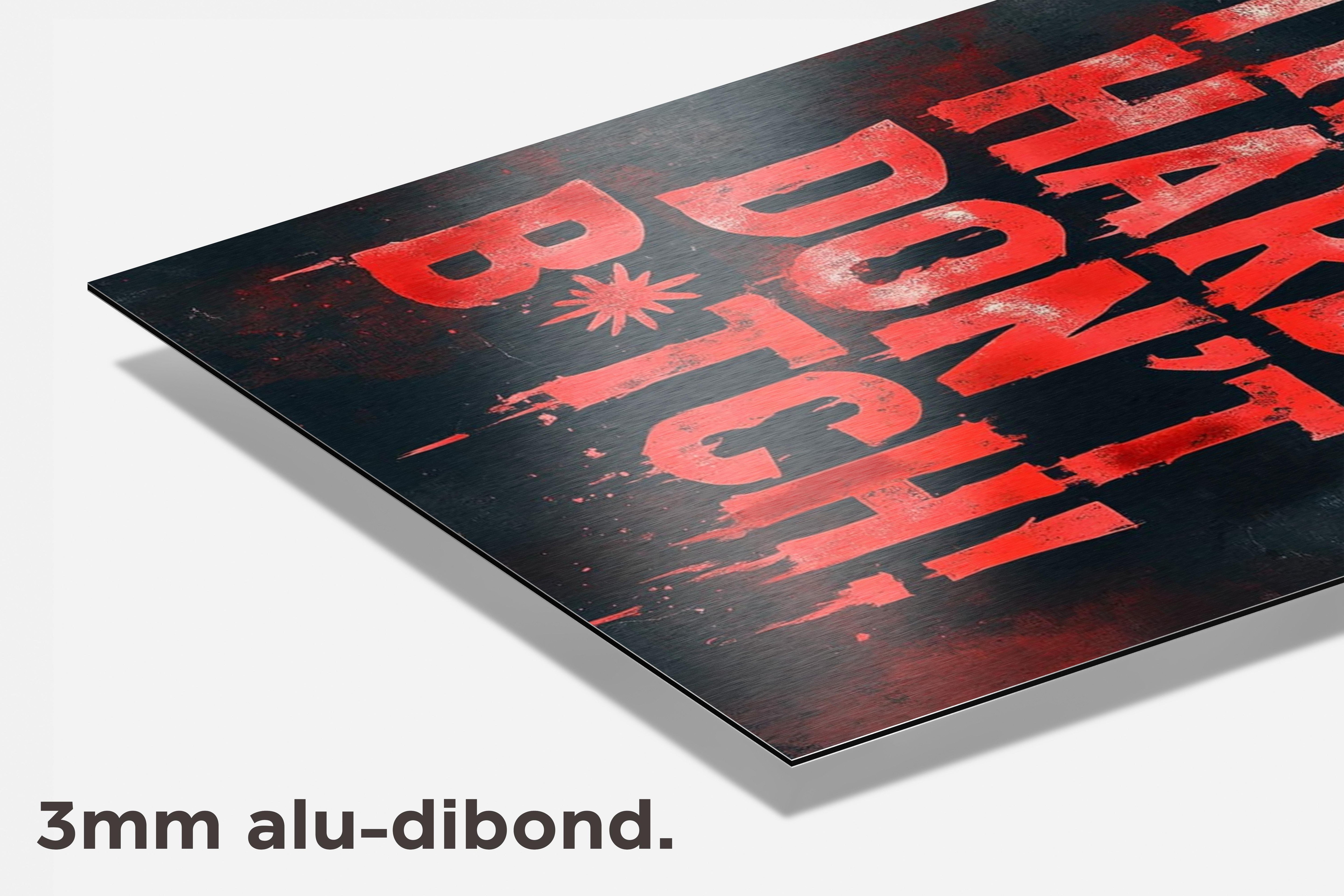 Train Hard Dont B*tch dibond detail
