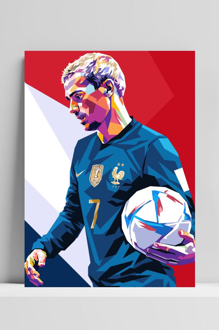 Antoine Griezmann op 3mm aluminium dibond