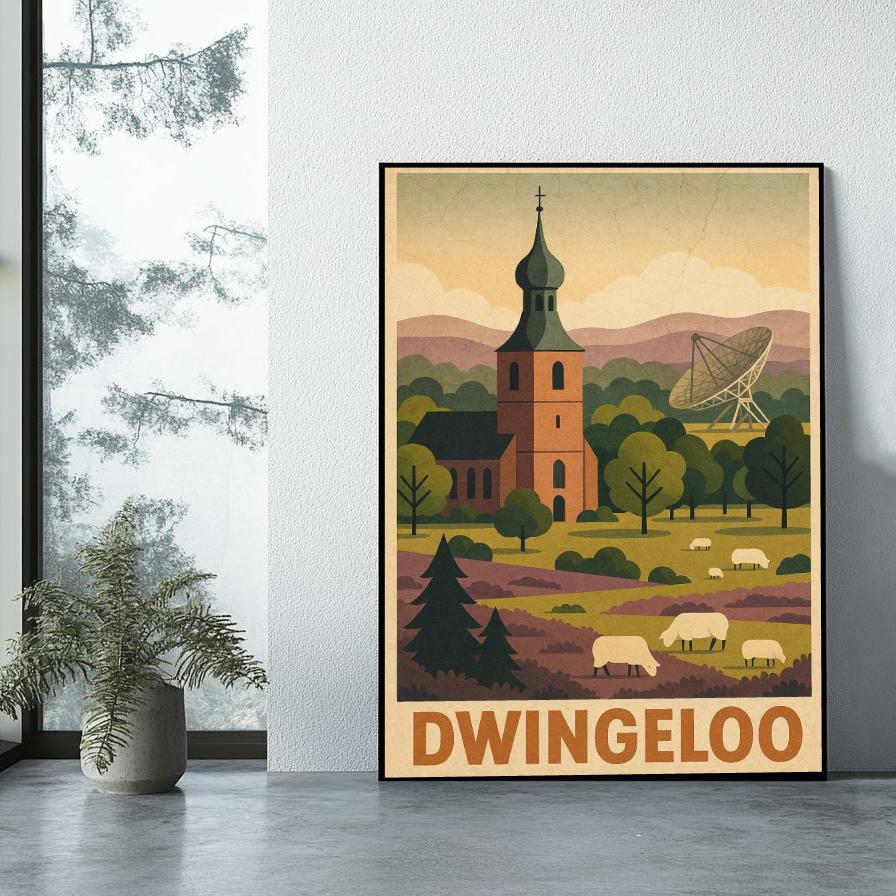 Dwingeloo Text Vintage poster sfeerbeeld 1