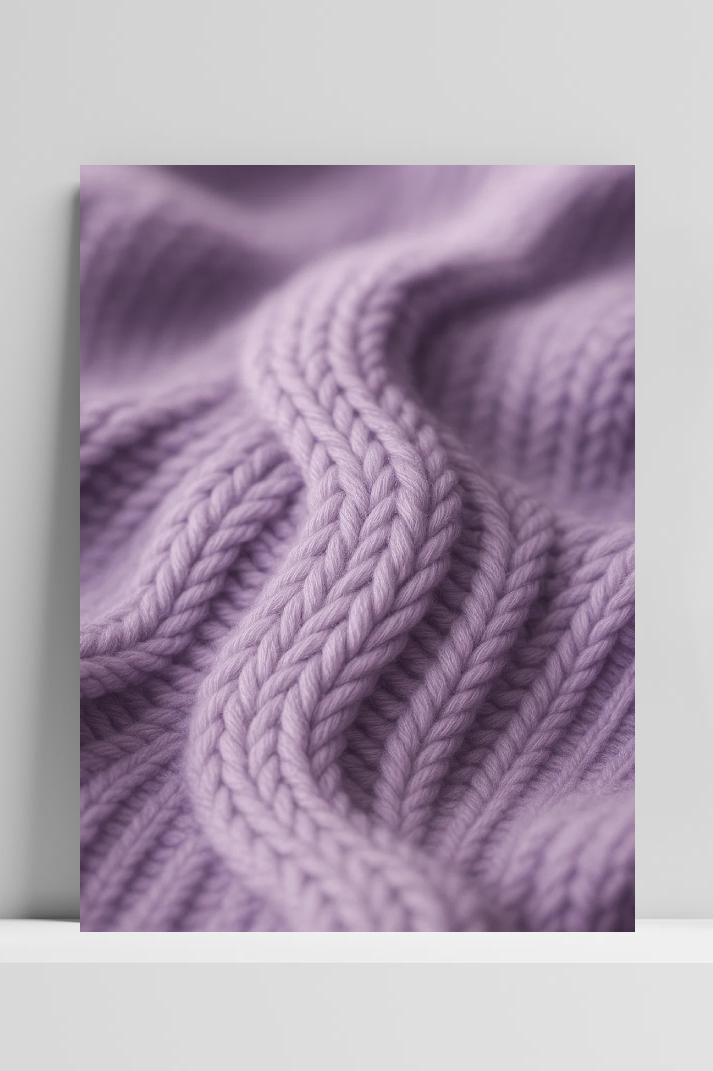 Lavender Knitted Fabric Wool in an interior