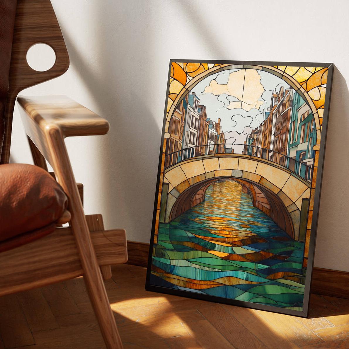 Dutch Canal Mosaic Amsterdam poster sfeerbeeld 3