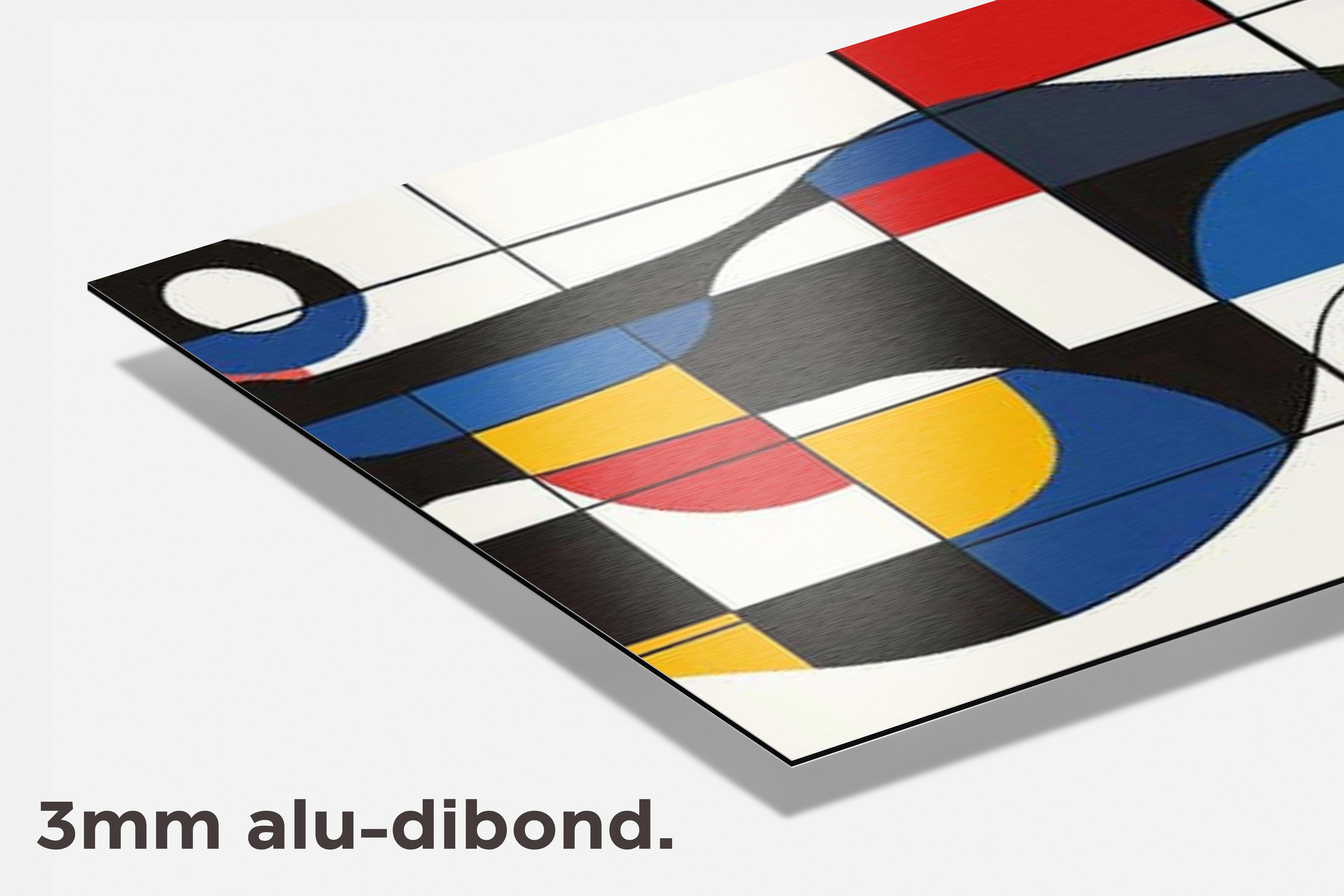 Kleurrijke Vormen Kat dibond detail