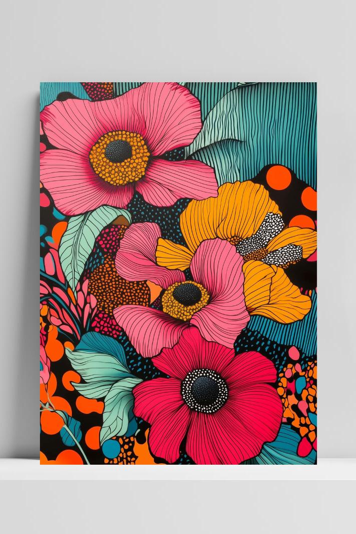 Flowers Art op 3mm aluminium dibond