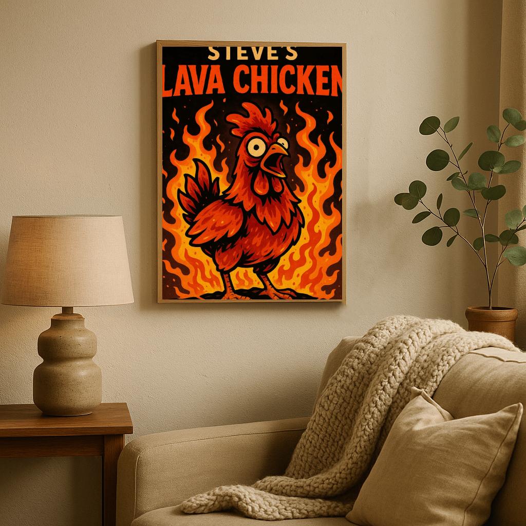 Steve's Lava Chicken Text (Minecraft) poster sfeerbeeld 2