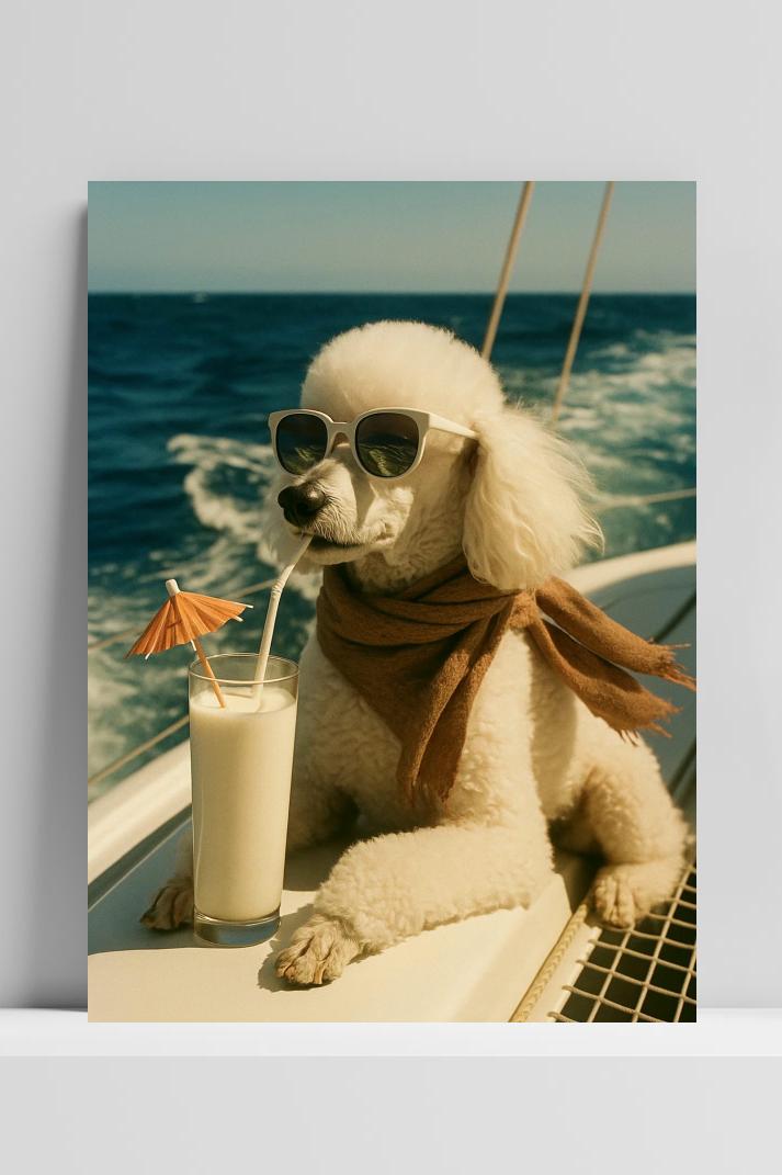 Dog Yacht op 3mm aluminium dibond