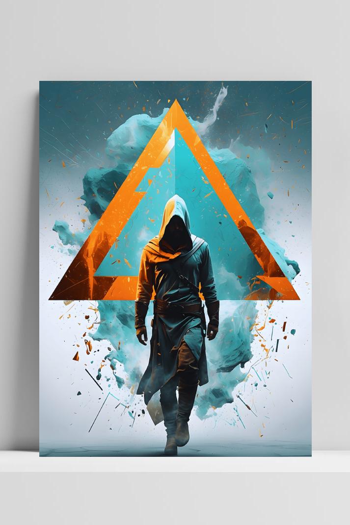 Altair Creed Driehoek op 3mm aluminium dibond