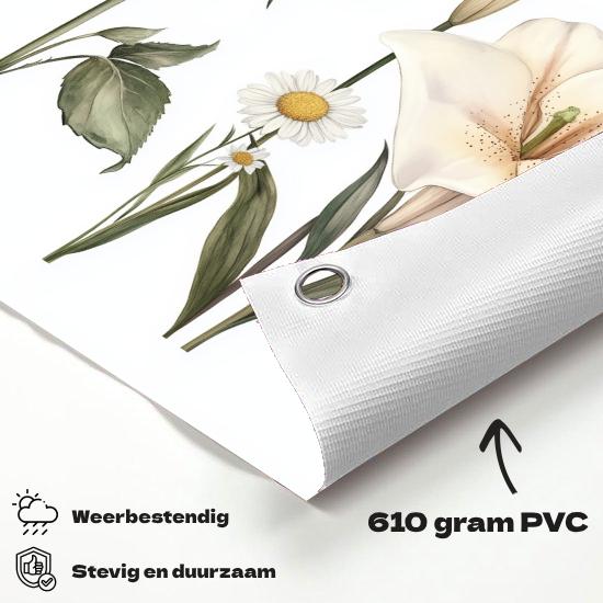 Tuinposter Rozen materiaal-detail: 610 grams weerbestendig PVC-doek