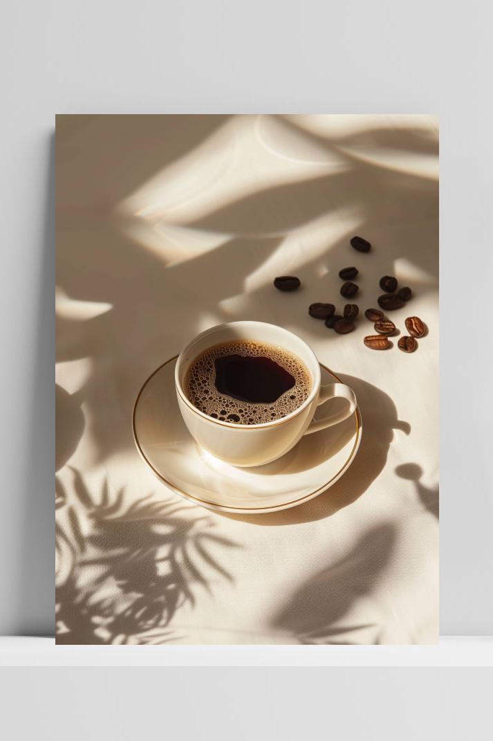 Zwarte Koffie op 3mm aluminium dibond