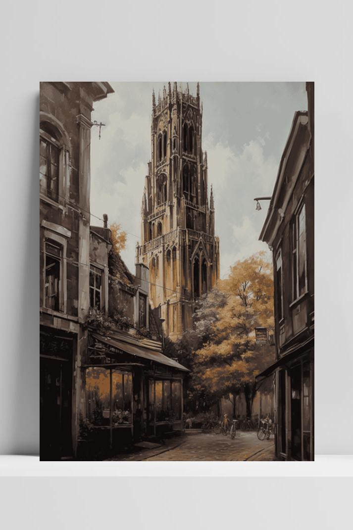 De Domtoren op 3mm aluminium dibond