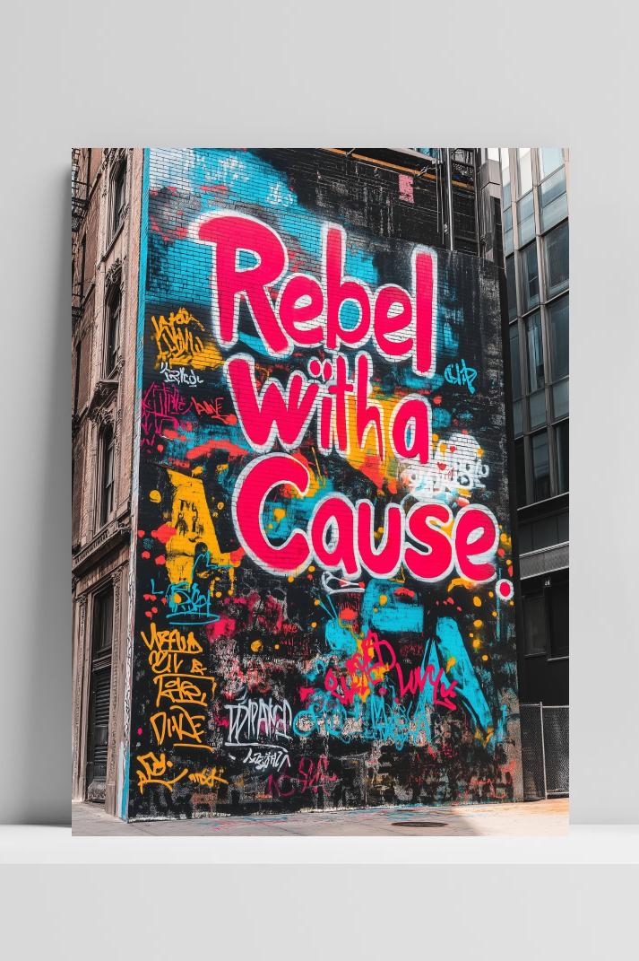 Rebel with a Cause op 3mm aluminium dibond